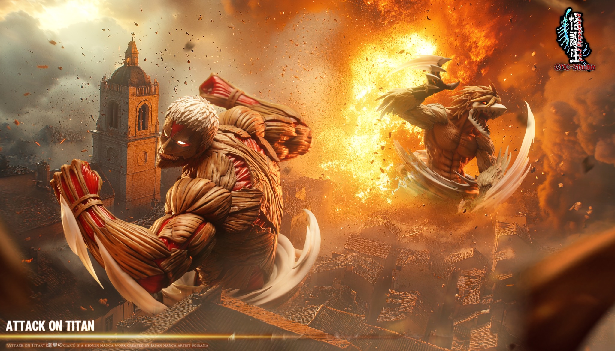 The Armored Titan & Jaw Titan - Attack on Titan