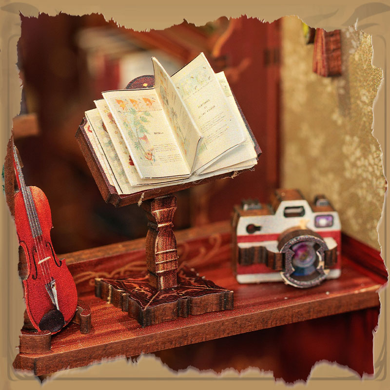 Miniature Dollhouse OWL BOOKSTORE Wooden Handmade Kit