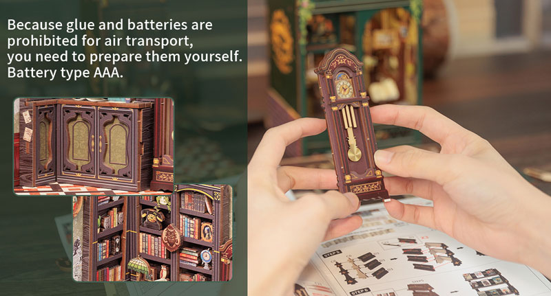 Miniature Dollhouse OWL BOOKSTORE Wooden Handmade Kit