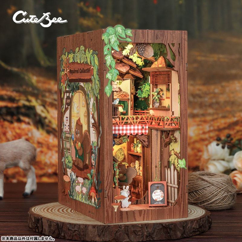 Miniature Dollhouse Squirrel Collector Wooden Handmade Kit