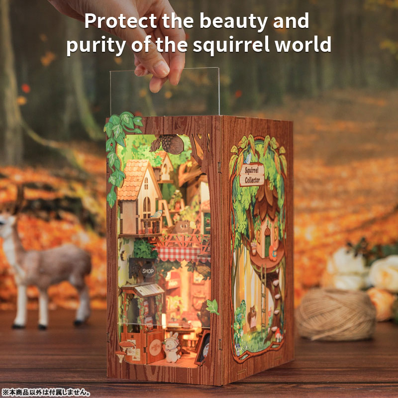 Miniature Dollhouse Squirrel Collector Wooden Handmade Kit