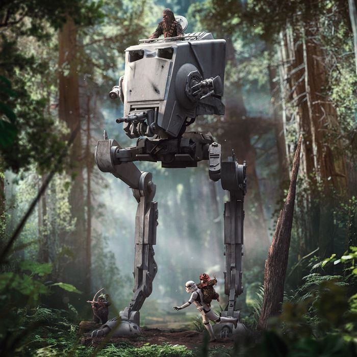 AT-ST and Chewbacca