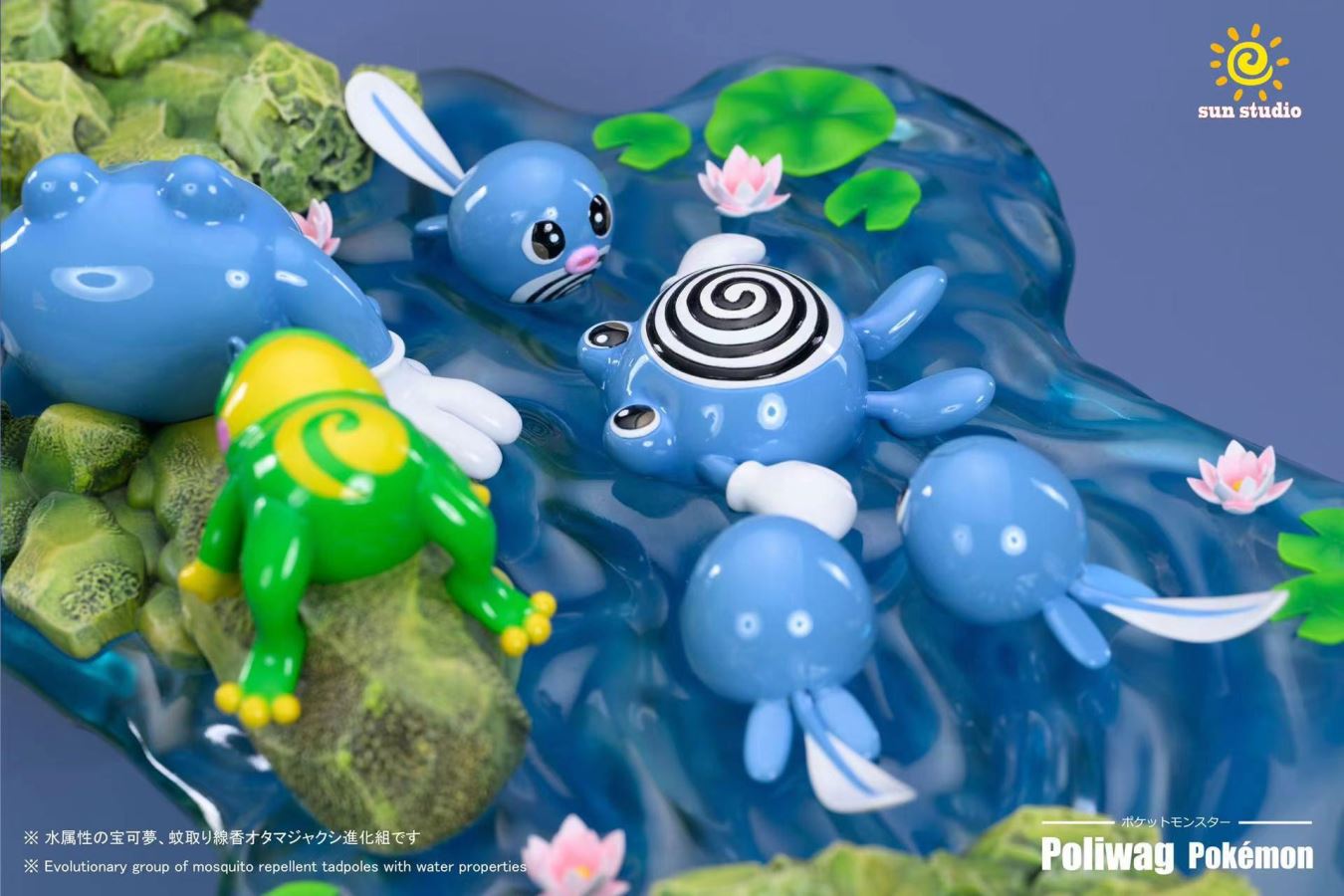World Zukan Ecology Scene Series Evolution of Poliwrath Set - Pokemon 1/20