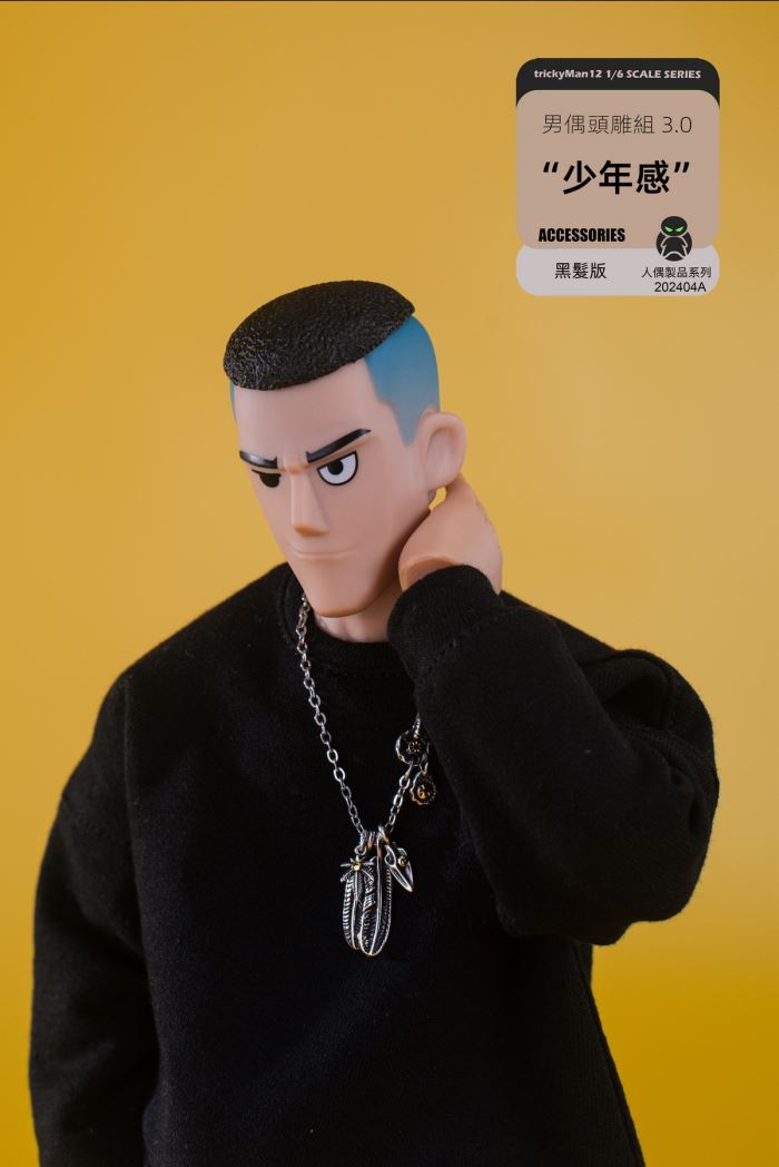 Male doll head sculpt set 3.0 [black hair/light brown] 1/6