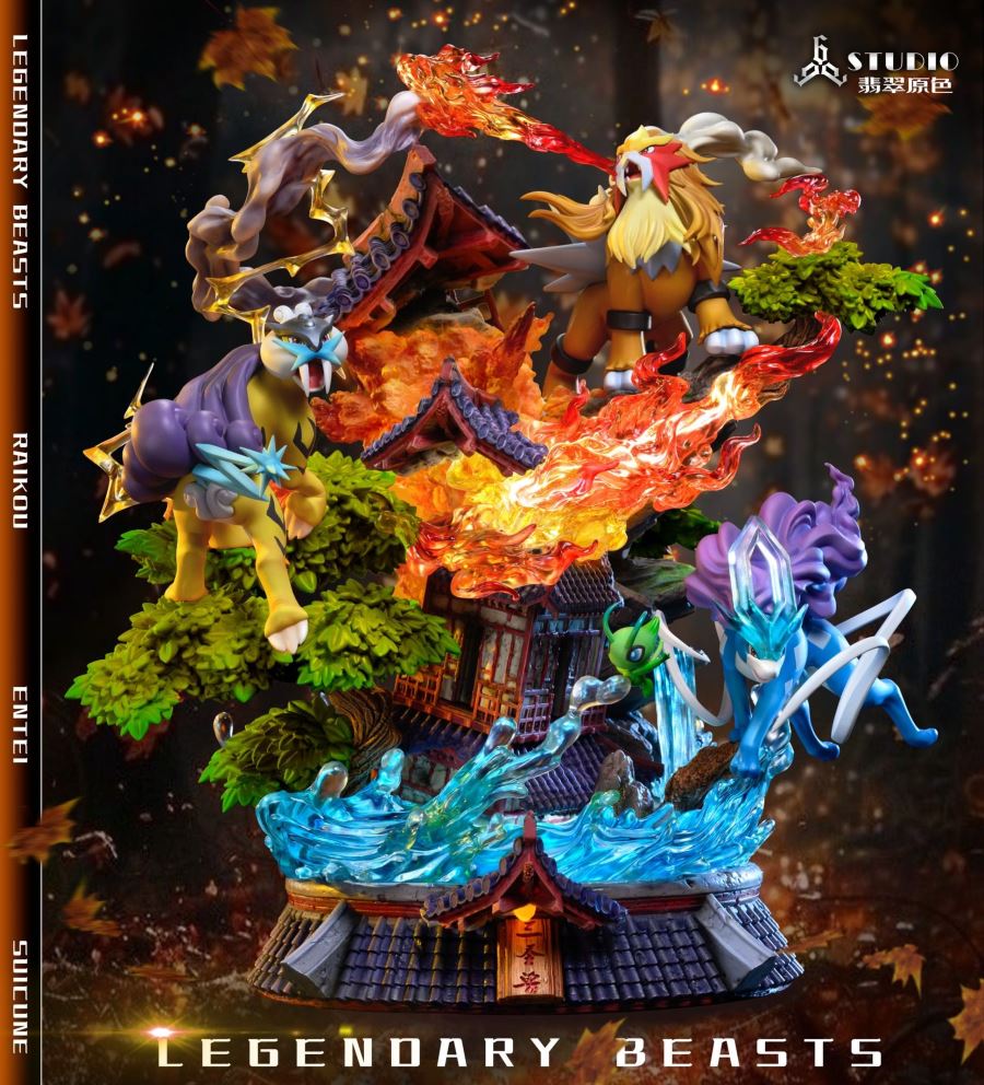 Legendary Beast Pokemon Entei & Raikou & Suicune