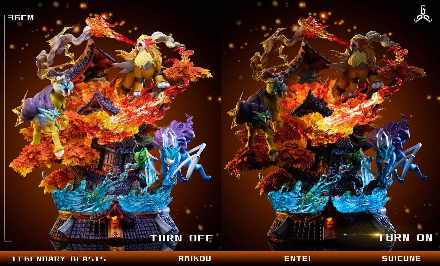 Legendary Beast Pokemon Entei & Raikou & Suicune