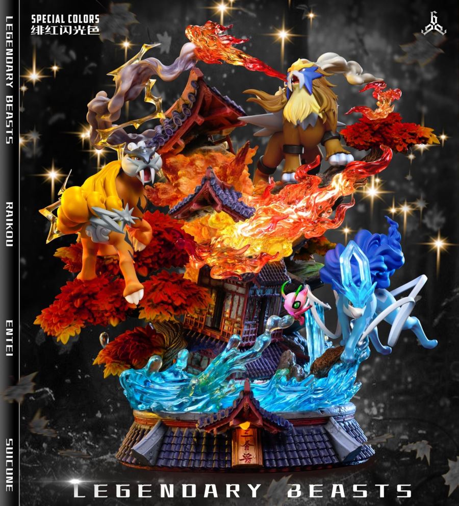 Legendary Beast Pokemon Entei & Raikou & Suicune