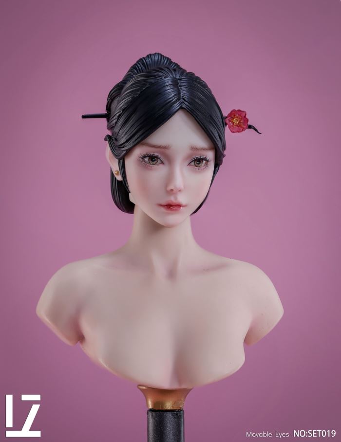 Ancient Costume Female Head Sculpture with Movable Eyes [SET019] 1/6