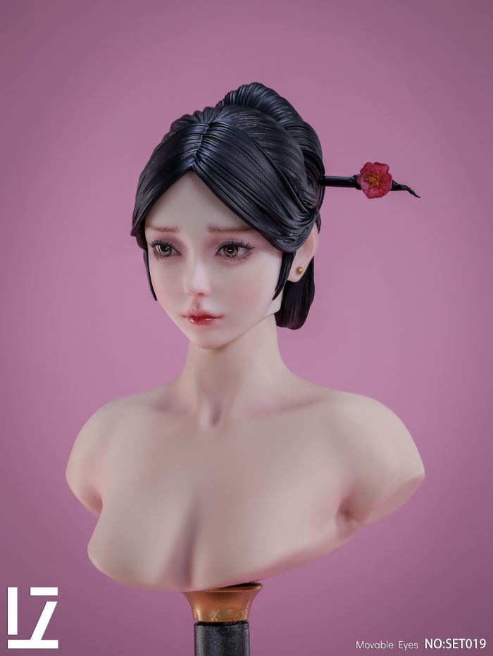 Ancient Costume Female Head Sculpture with Movable Eyes [SET019] 1/6
