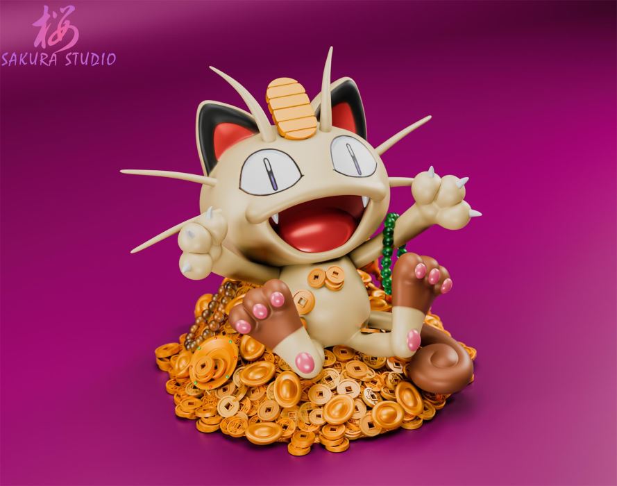 Lucky cat Meowth - Pokemon
