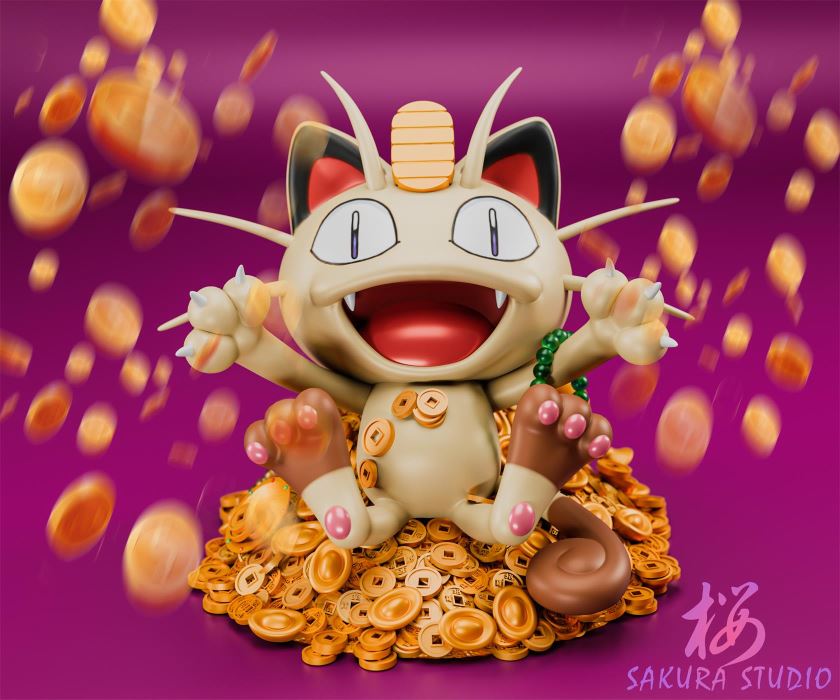 Lucky cat Meowth - Pokemon