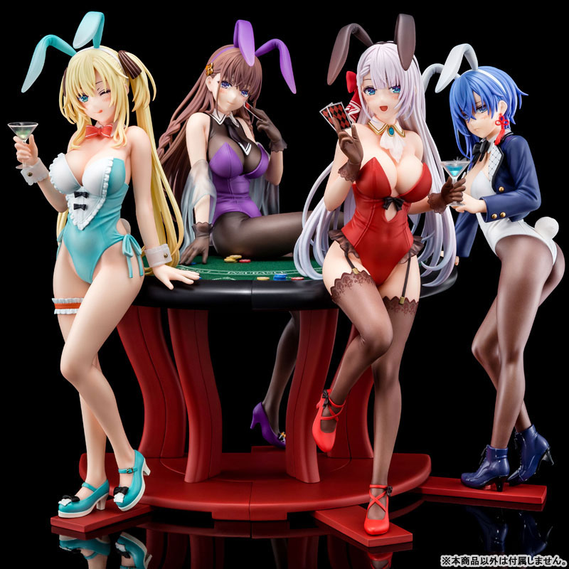 The Demon Sword Master of Excalibur Academy Sakuya Sieglinde wearing lapis lazuli blue bunny costume with Nip Slip Gimmick System 1/6