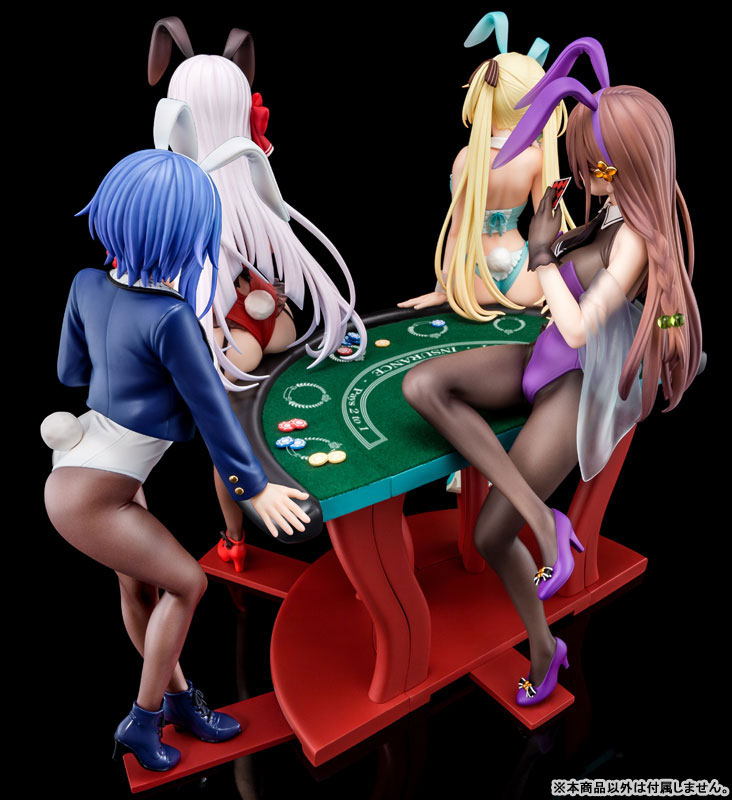 The Demon Sword Master of Excalibur Academy Sakuya Sieglinde wearing lapis lazuli blue bunny costume with Nip Slip Gimmick System 1/6