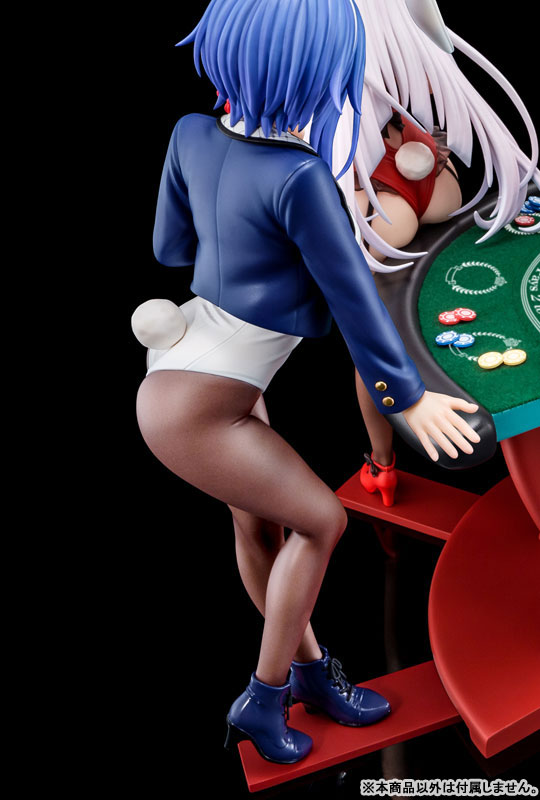 The Demon Sword Master of Excalibur Academy Sakuya Sieglinde wearing lapis lazuli blue bunny costume with Nip Slip Gimmick System 1/6