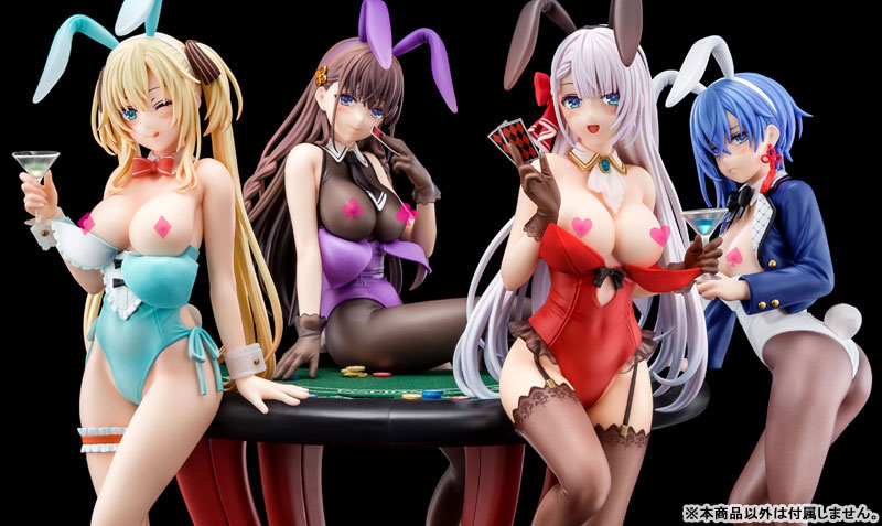 The Demon Sword Master of Excalibur Academy Sakuya Sieglinde wearing lapis lazuli blue bunny costume with Nip Slip Gimmick System 1/6