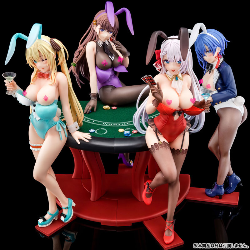 The Demon Sword Master of Excalibur Academy Sakuya Sieglinde wearing lapis lazuli blue bunny costume with Nip Slip Gimmick System 1/6