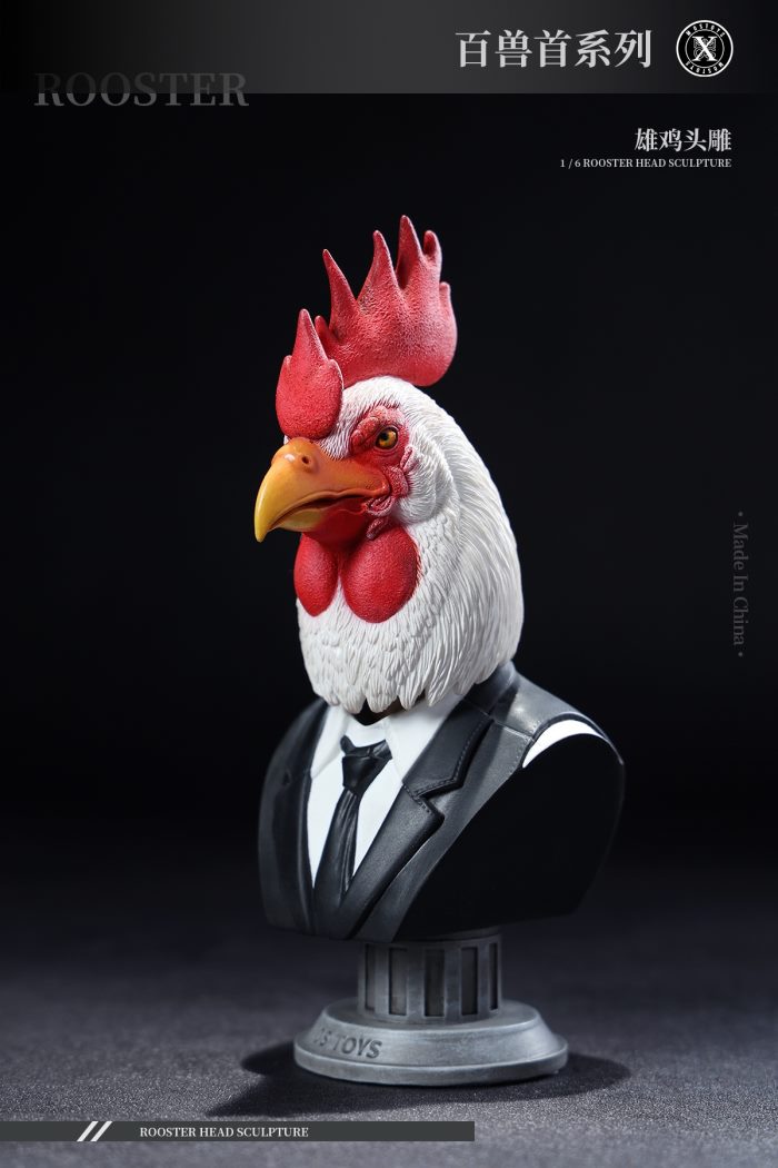 Rooster Head Sculpture