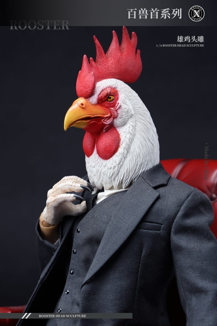 Rooster Head Sculpture