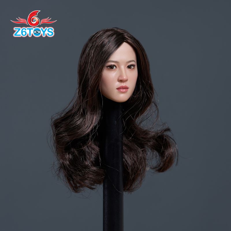 Asian simulation female head sculpture 1/6