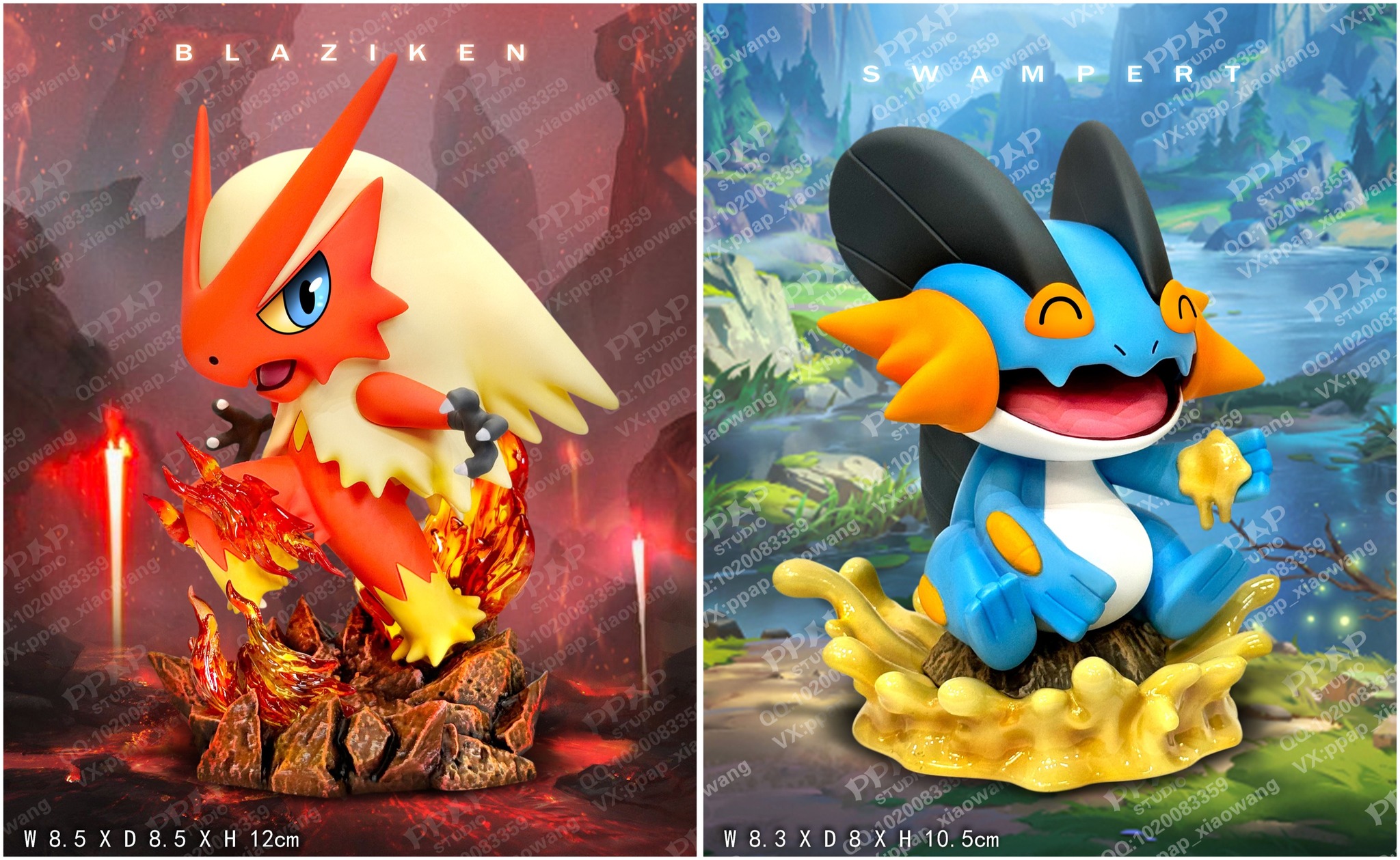 Mini Blaziken & Mini Swampert - Pokemon