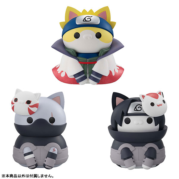 MEGA CAT NARUTO Shippuden Nyan tomo Ookina Nyaruto! Series Minato Namikaze & Kakashi Hatake & Itachi Uchiha Anbu Soft Vinyl