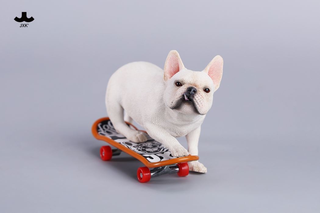 Skateboarding French Bulldog 1/6