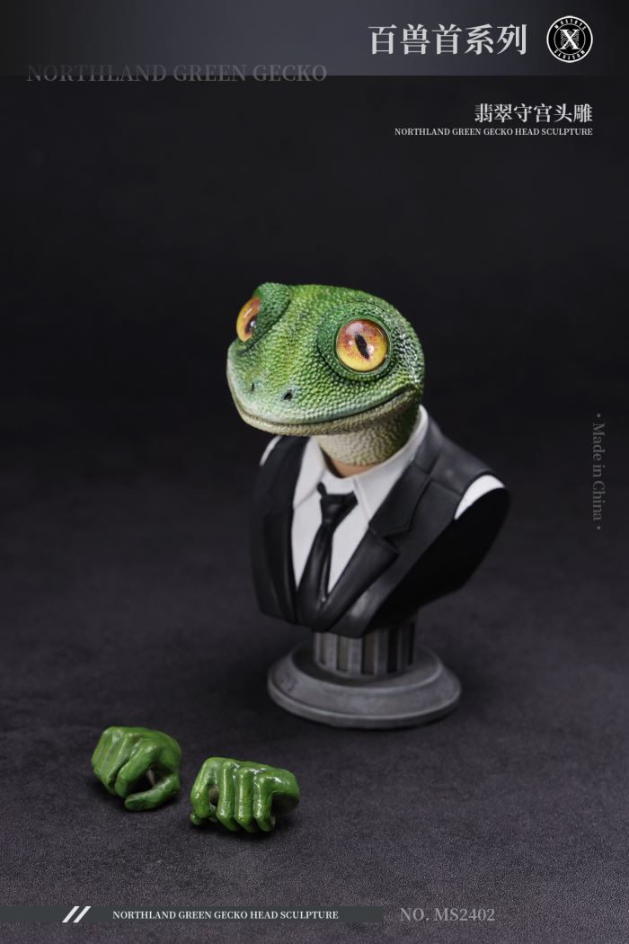 Northland Green Gecko Head Sculpture