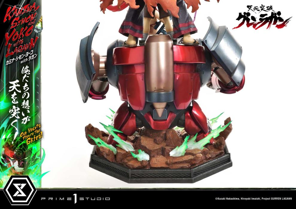 Kamina, Simon & Yoko with Lagann Our hearts pierce the skies! - Tengen Toppa Gurren Lagann