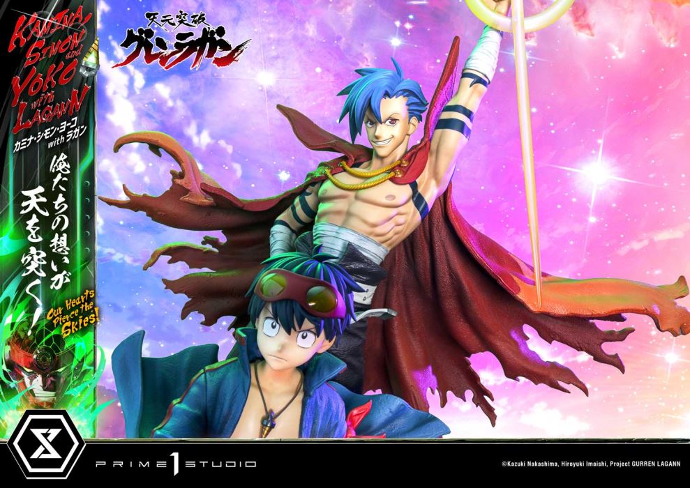 Kamina, Simon & Yoko with Lagann Our hearts pierce the skies! - Tengen Toppa Gurren Lagann