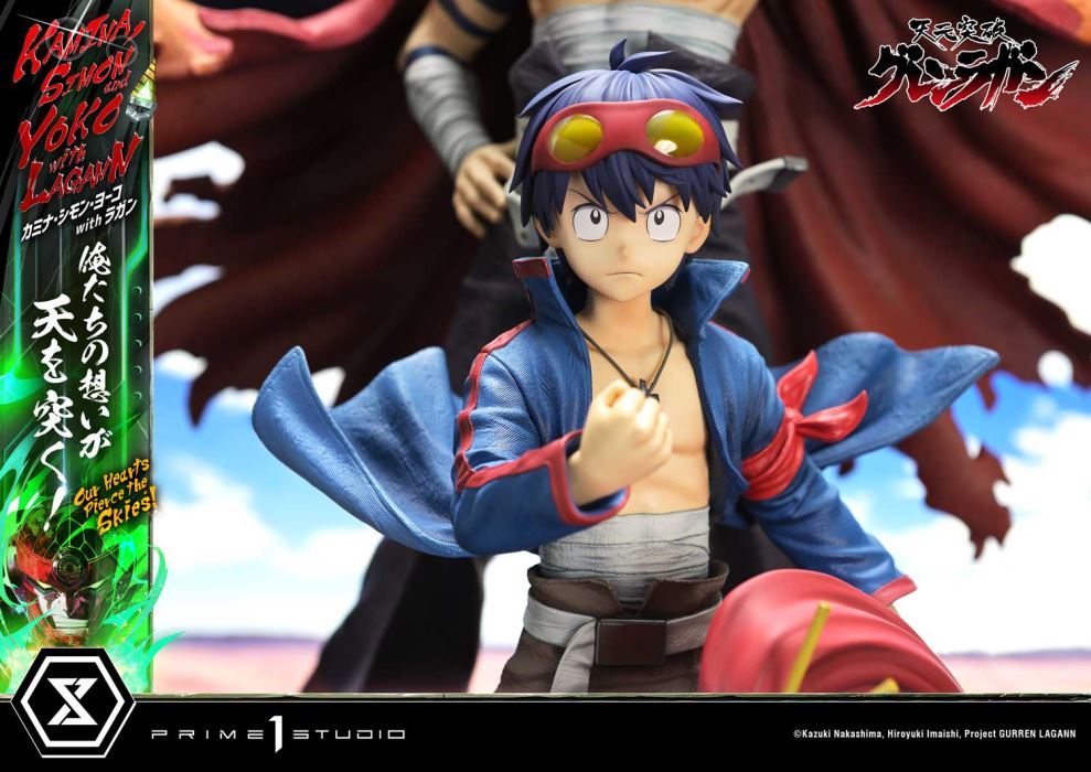 Kamina, Simon & Yoko with Lagann Our hearts pierce the skies! - Tengen Toppa Gurren Lagann