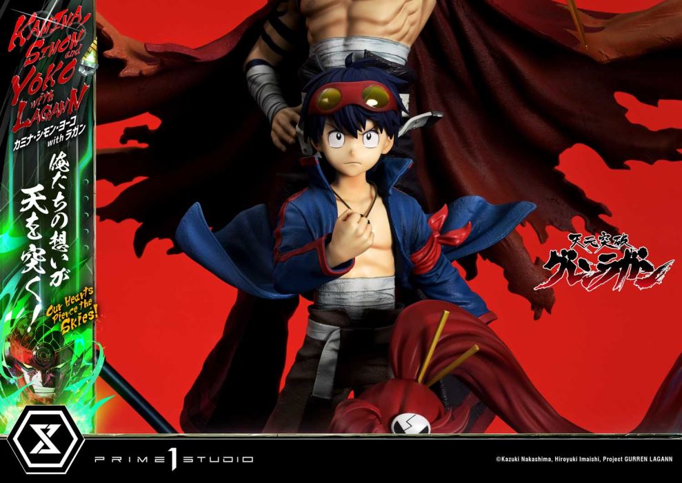 Kamina, Simon & Yoko with Lagann Our hearts pierce the skies! - Tengen Toppa Gurren Lagann
