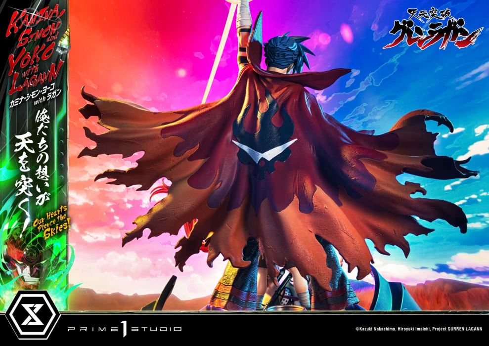Kamina, Simon & Yoko with Lagann Our hearts pierce the skies! - Tengen Toppa Gurren Lagann