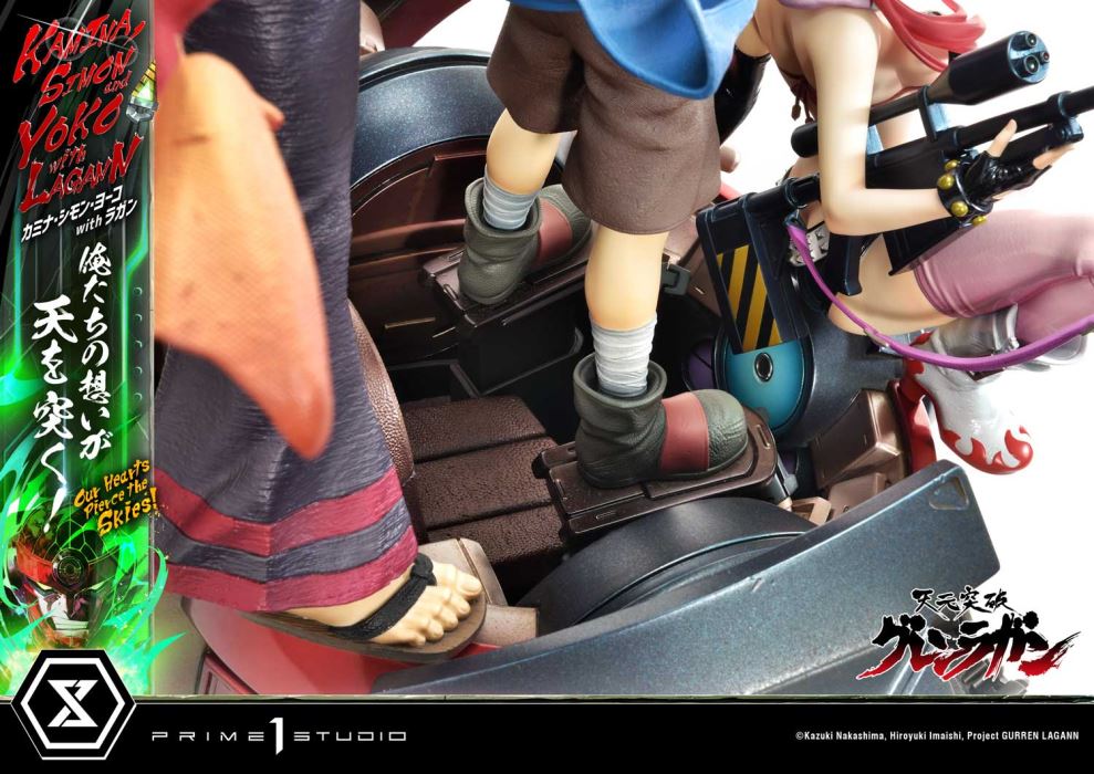 Kamina, Simon & Yoko with Lagann Our hearts pierce the skies! - Tengen Toppa Gurren Lagann