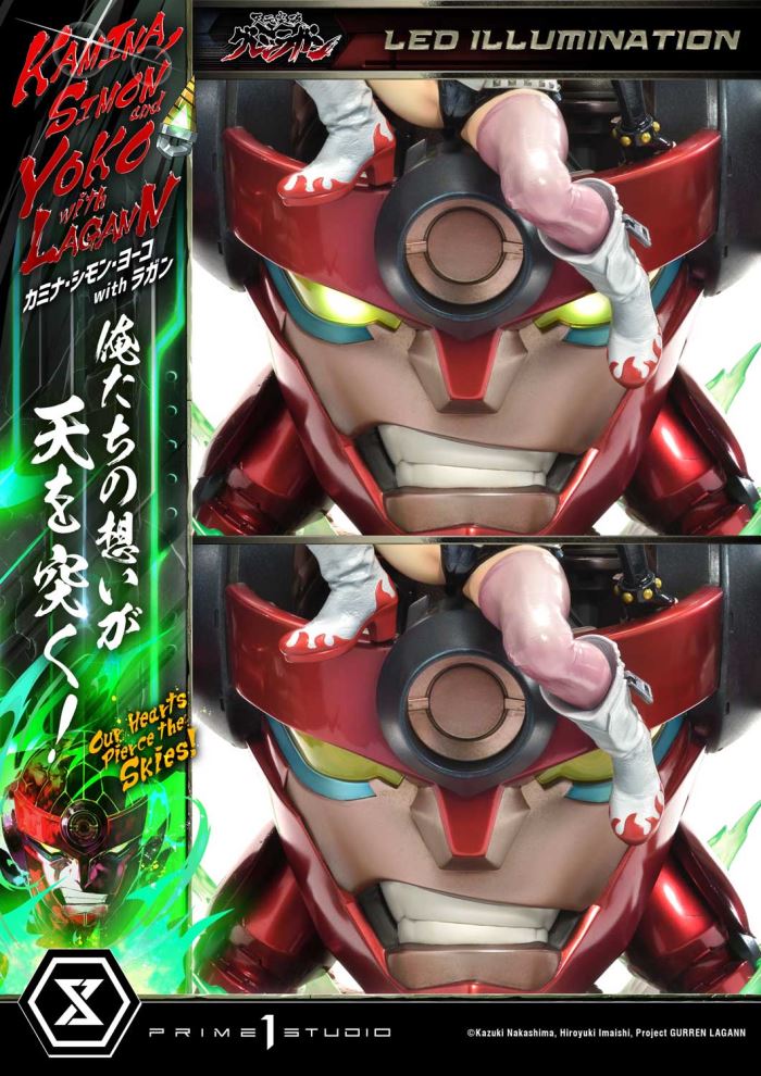 Kamina, Simon & Yoko with Lagann Our hearts pierce the skies! - Tengen Toppa Gurren Lagann