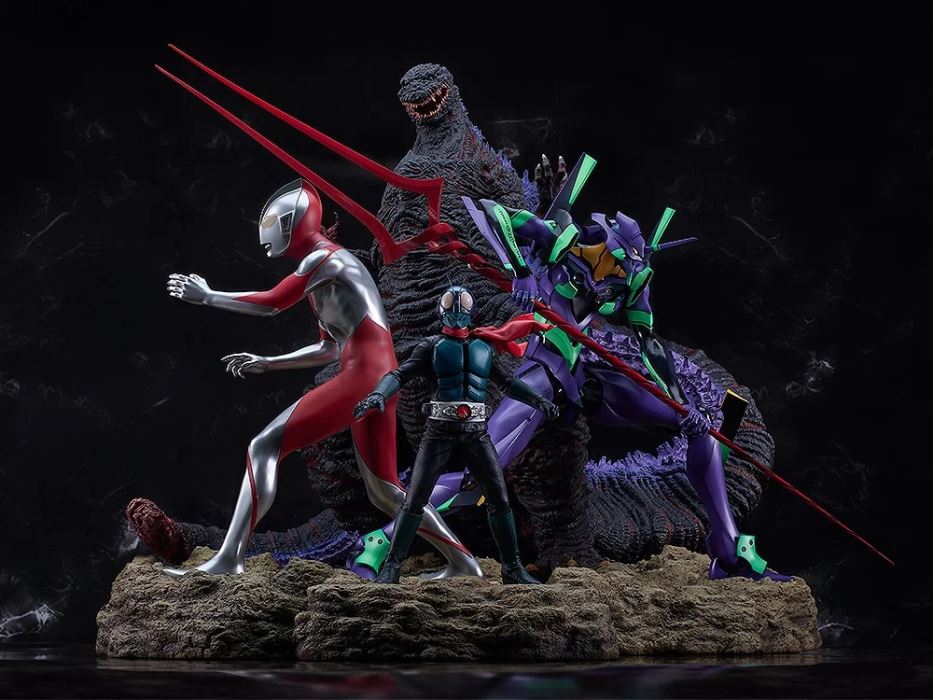 Shin Japan Heroes Universe: Godzilla, EVA01, Ultraman and Masked Rider