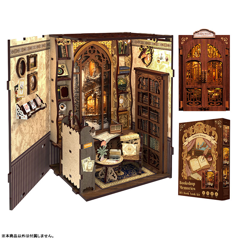 Miniature Dollhouse Bookshop Memories Wooden Handmade Kit