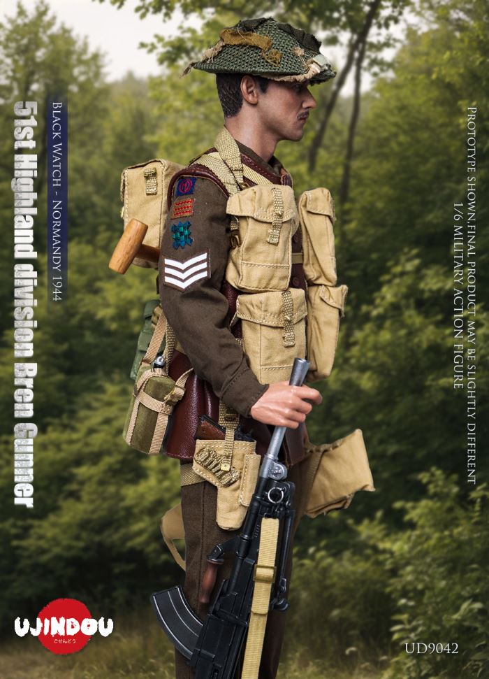 WWII British Army 51st Highland Division Bren Machine Gunner - Normandy 1944 1/6