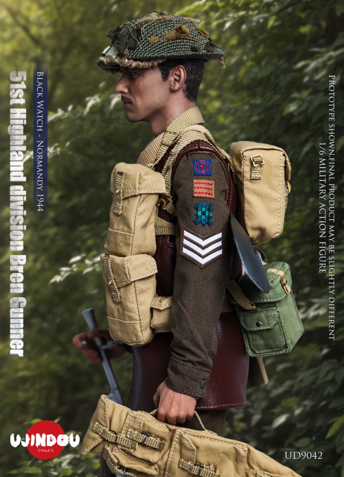 WWII British Army 51st Highland Division Bren Machine Gunner - Normandy 1944 1/6