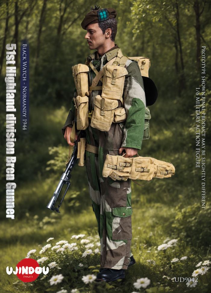 WWII British Army 51st Highland Division Bren Machine Gunner - Normandy 1944 1/6