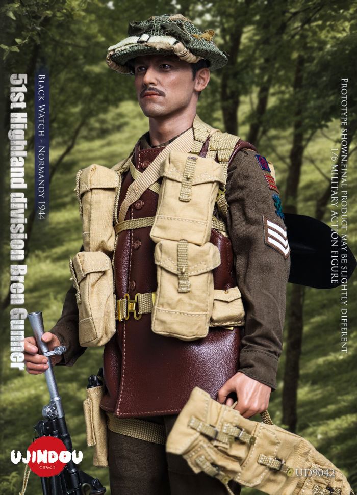 WWII British Army 51st Highland Division Bren Machine Gunner - Normandy 1944 1/6