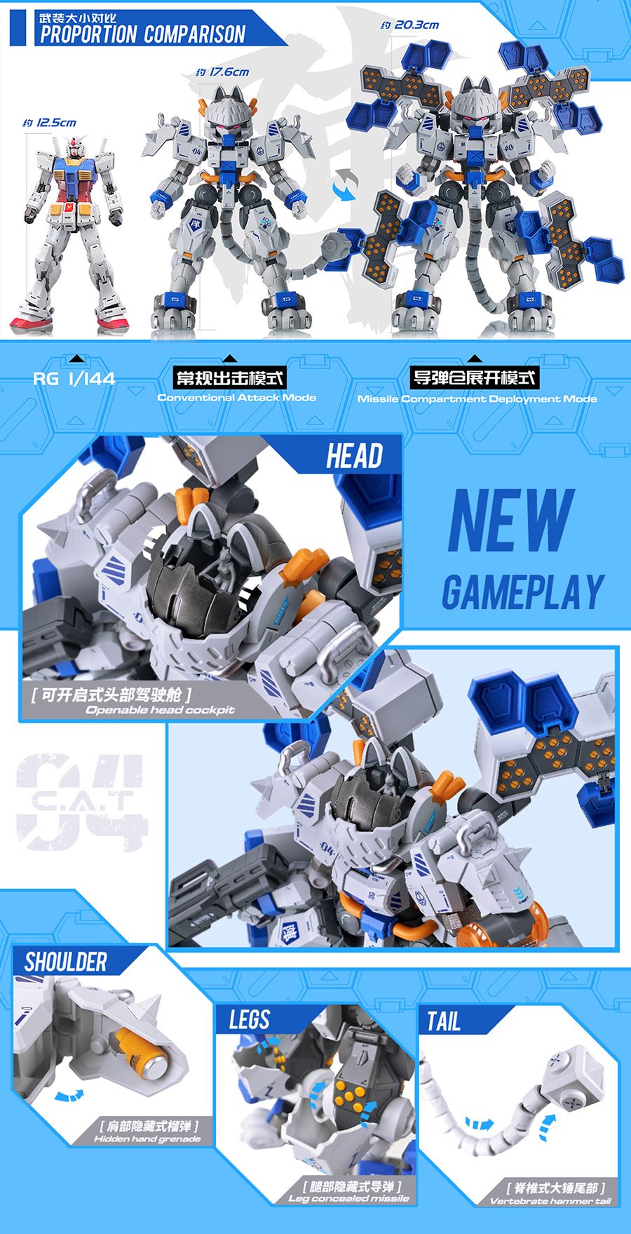 Original 04th Machine Array Heavy Armored Cat Mecha