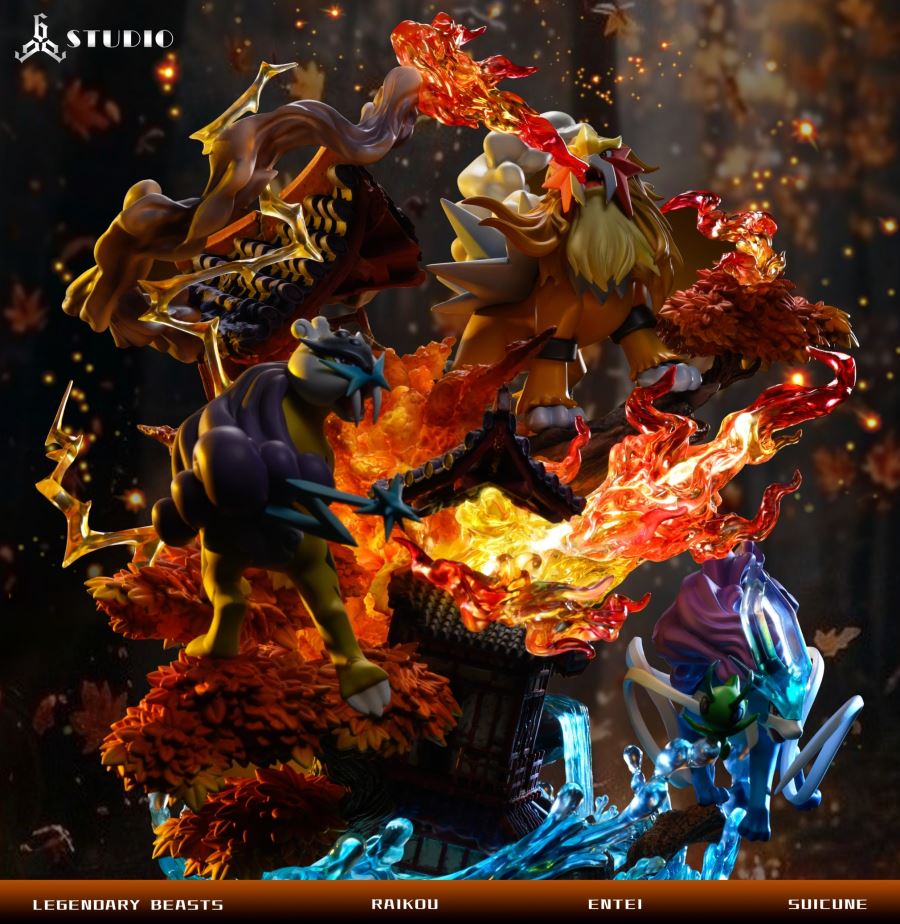 Legendary Beast Pokemon Entei & Raikou & Suicune