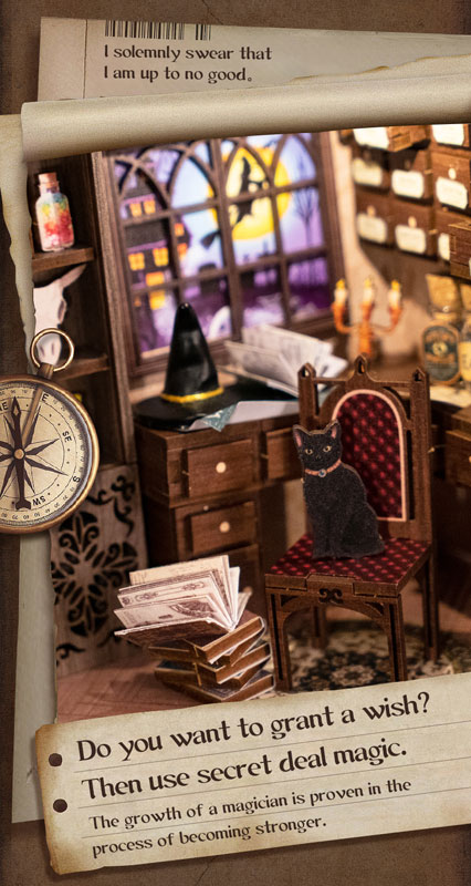 Miniature Doll House Eternal Bookstore Wooden Handmade Kit