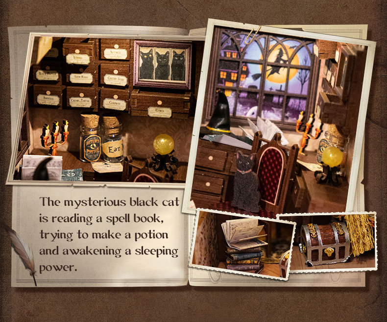 Miniature Doll House Eternal Bookstore Wooden Handmade Kit