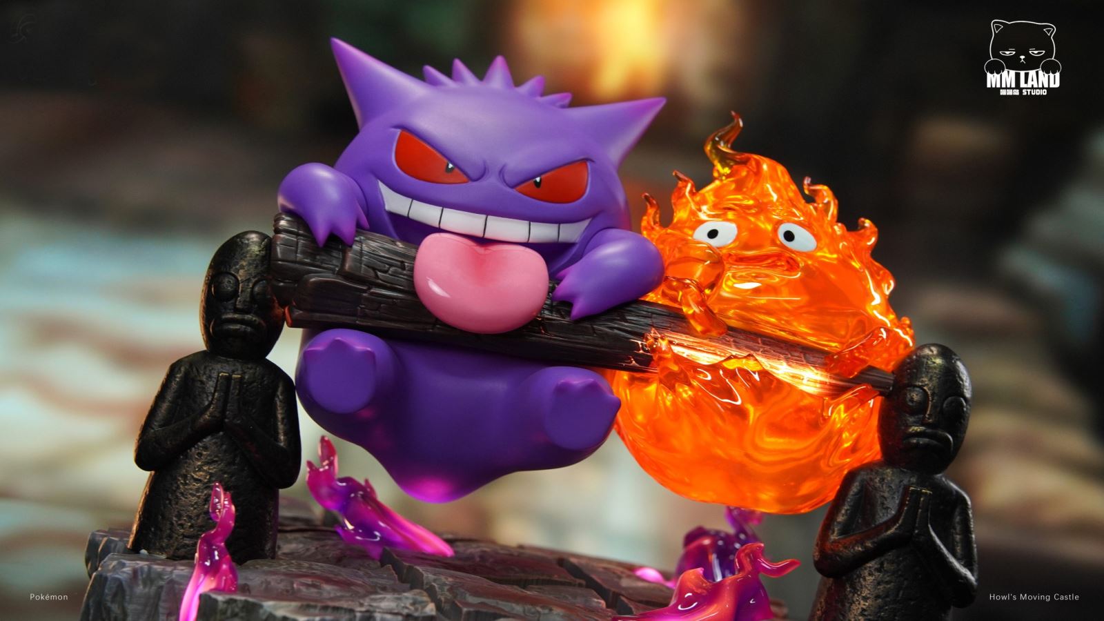 Gengar with Calcifer - Pokemon
