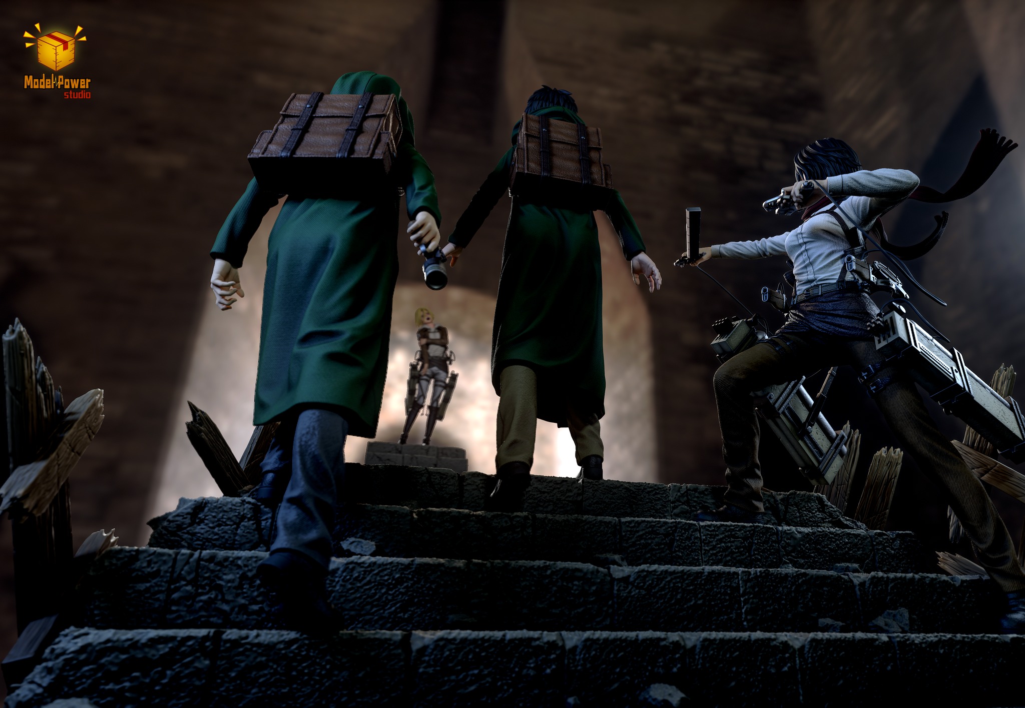 The Basement Trio Mikasa & Armin & Eren - Attack On Titan