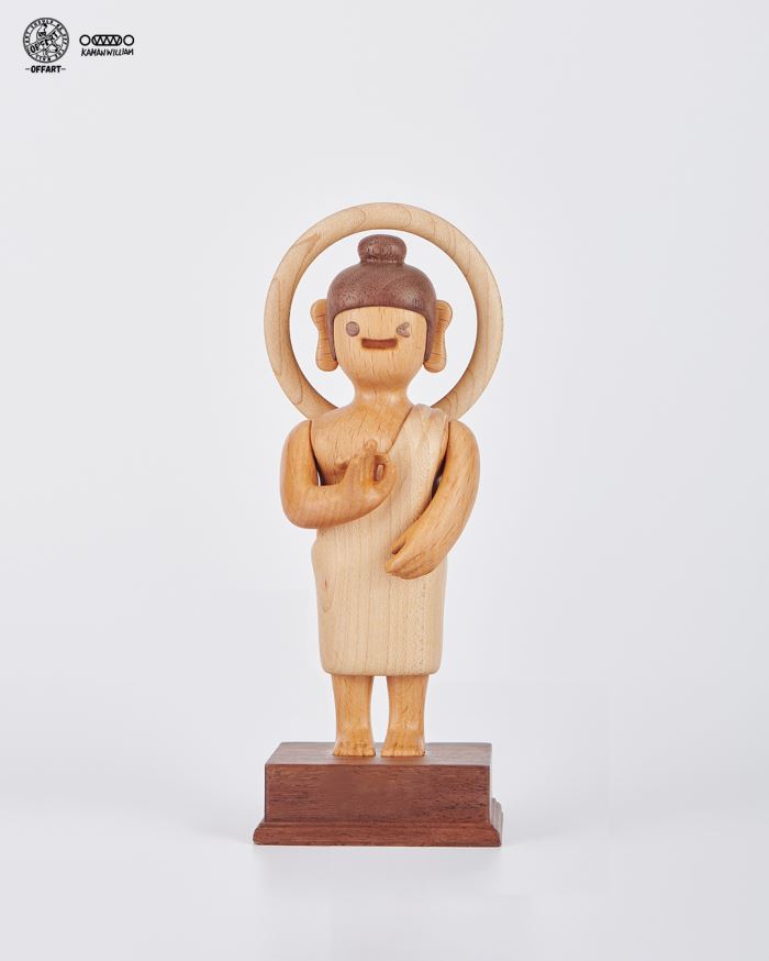 OK Buddha All Things Are OK Wood Statue