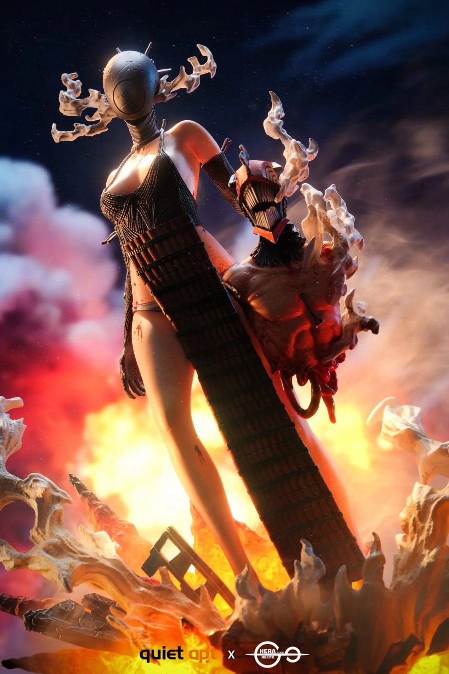 Chainsaw Man Bomb Demon & Reze & Kiss Busts