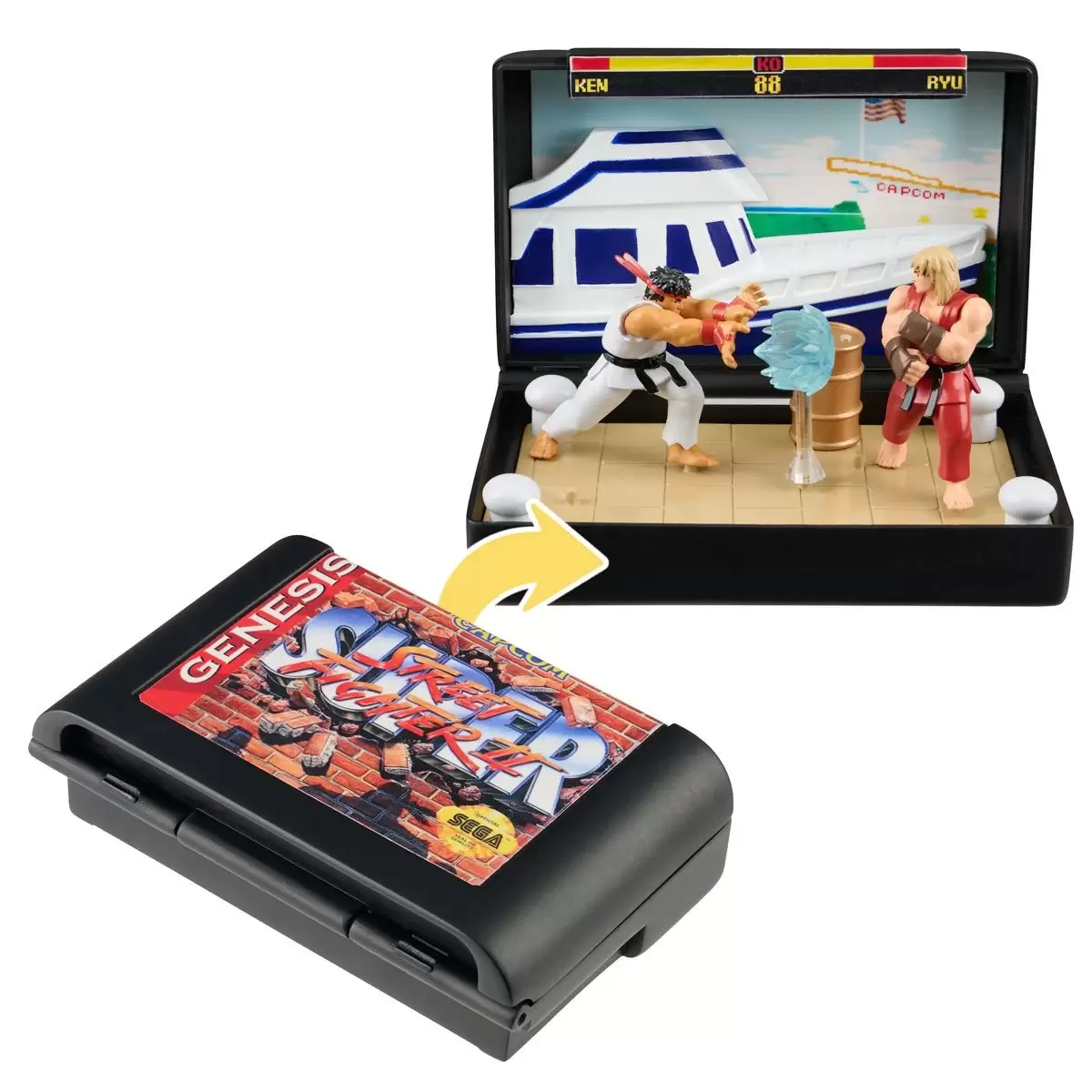 Sega Mega Drive Street Fighter II Cartridge Diorama Playset