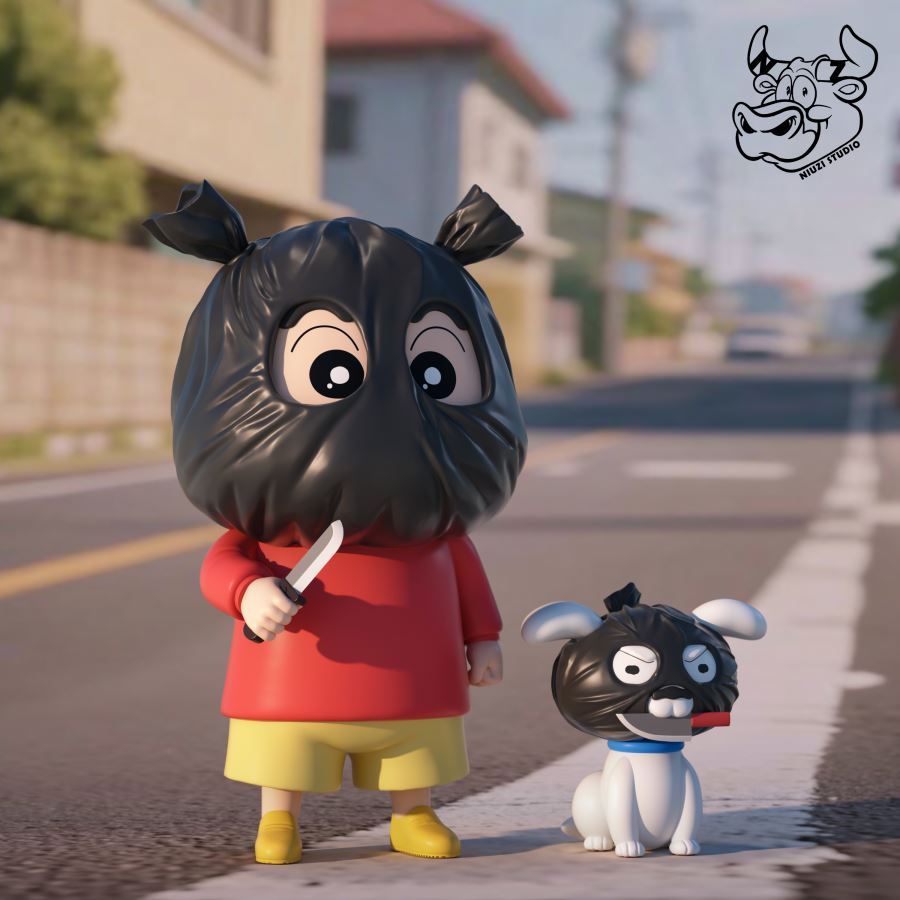 Nohara Shinnosuke and Dog - Crayon Shin-chan